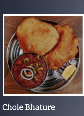 Chole bhature with spiced chickpeas